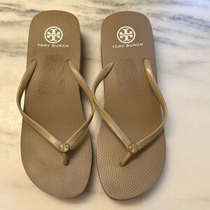 Tory Burch Tan Flip Flops